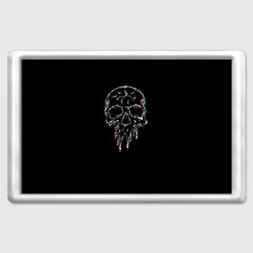 Магнит 45*70 с принтом Skull Glitch в Белгороде, Пластик | Размер: 78*52 мм; Размер печати: 70*45 | bone | glitch | graffite | neon | skull | глитч | голова | граффити | кости | кость | неон | полосы | рисунок | человек | череп