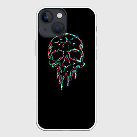 Чехол для iPhone 13 mini с принтом Skull /Glitch/ в Белгороде,  |  | bone | glitch | graffite | neon | skull | глитч | голова | граффити | кости | кость | неон | полосы | рисунок | человек | череп