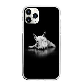 Чехол для iPhone 11 Pro матовый с принтом Puppy в Белгороде, Силикон |  | Тематика изображения на принте: bull terrier | dog | ears | eyes | muzzle | nose | paws | puppy | бультерьер | глаза | лапы | нос | уши | щенок