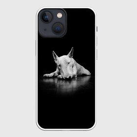 Чехол для iPhone 13 mini с принтом Puppy в Белгороде,  |  | bull terrier | dog | ears | eyes | muzzle | nose | paws | puppy | бультерьер | глаза | лапы | нос | уши | щенок