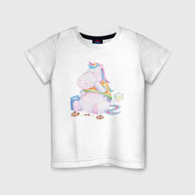 Детская футболка хлопок с принтом Хрум в Белгороде, 100% хлопок | круглый вырез горловины, полуприлегающий силуэт, длина до линии бедер | арт | графика | единорог | пони | фэнтази