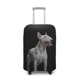 Чехол для чемодана 3D с принтом Bully в Белгороде, 86% полиэфир, 14% спандекс | двустороннее нанесение принта, прорези для ручек и колес | bull terrier | dog | ears | eyes | fangs | jaw | muzzle | paws | saliva | tongue | бультерьер | глаза | клыки | лапы | нос | пасть | слюна | собака | уши | язык