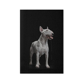 Обложка для паспорта матовая кожа с принтом Bully в Белгороде, натуральная матовая кожа | размер 19,3 х 13,7 см; прозрачные пластиковые крепления | bull terrier | dog | ears | eyes | fangs | jaw | muzzle | paws | saliva | tongue | бультерьер | глаза | клыки | лапы | нос | пасть | слюна | собака | уши | язык