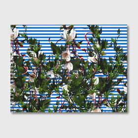 Альбом для рисования с принтом цветы в Белгороде, 100% бумага
 | матовая бумага, плотность 200 мг. | Тематика изображения на принте: девушкам | листочки | полоса | природа | цветы