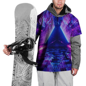 Накидка на куртку 3D с принтом Неоновый туннель в Белгороде, 100% полиэстер |  | Тематика изображения на принте: геометрия | лазер | неон | розовый | свет | синий | треугольник | фигура | фиолетовый | цвета