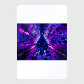 Магнитный плакат 2Х3 с принтом Неоновый туннель в Белгороде, Полимерный материал с магнитным слоем | 6 деталей размером 9*9 см | геометрия | лазер | неон | розовый | свет | синий | треугольник | фигура | фиолетовый | цвета