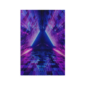Обложка для паспорта матовая кожа с принтом Неоновый туннель в Белгороде, натуральная матовая кожа | размер 19,3 х 13,7 см; прозрачные пластиковые крепления | геометрия | лазер | неон | розовый | свет | синий | треугольник | фигура | фиолетовый | цвета