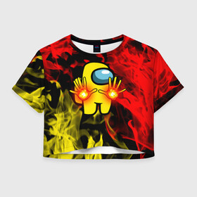 Женская футболка Crop-top 3D с принтом Маг огня 