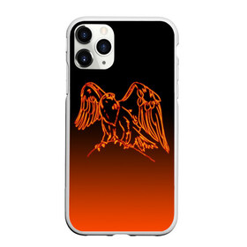 Чехол для iPhone 11 Pro Max матовый с принтом Огненный орел в Белгороде, Силикон |  | Тематика изображения на принте: bird | eagle | falcon | fiery | fire | neon | orange | арт | беркут | горящая птица | дикий | животные | крылья | неоновый | огненная птица | орел | орлан | перья | пламя | природа | птица | птица огонь | птичка | сокол