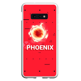 Чехол для Samsung S10E с принтом Phoenix в Белгороде, Силикон | Область печати: задняя сторона чехла, без боковых панелей | new year | phoenix | phoenix valorant | valorant | valorant новогодний | агент валорант. | агент феникс | валорант | валорант новогодний | валорант узор | валорант феникс | игрок феникс | нг | новый год | орнамент | паттерн