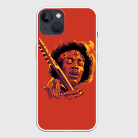 Чехол для iPhone 13 с принтом Джимми Хендрикс в Белгороде,  |  | guitar | jimi hendrix | metall | music | rock | альтернатива | гитара | гитарист | гранж | джимми хендрикс | метал | музло | музыка | рок