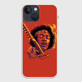 Чехол для iPhone 13 mini с принтом Джимми Хендрикс в Белгороде,  |  | guitar | jimi hendrix | metall | music | rock | альтернатива | гитара | гитарист | гранж | джимми хендрикс | метал | музло | музыка | рок