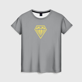 Женская футболка 3D с принтом Бриллиант pantone 2021 в Белгороде, 100% полиэфир ( синтетическое хлопкоподобное полотно) | прямой крой, круглый вырез горловины, длина до линии бедер | блеск | бриллиант | кристалл | минимализм | роскошь