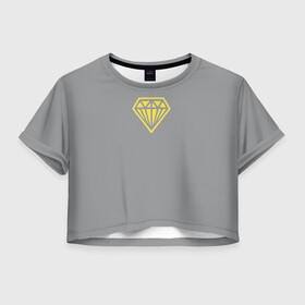 Женская футболка Crop-top 3D с принтом Бриллиант pantone 2021 в Белгороде, 100% полиэстер | круглая горловина, длина футболки до линии талии, рукава с отворотами | блеск | бриллиант | кристалл | минимализм | роскошь
