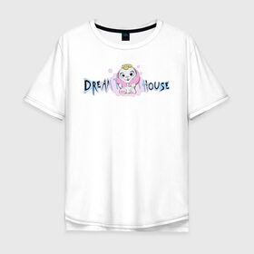 Мужская футболка хлопок Oversize с принтом Диана Астер DREAMTEAM HOUSE в Белгороде, 100% хлопок | свободный крой, круглый ворот, “спинка” длиннее передней части | dreamteam | dreamteamhouse | tiktok | блогер | диана астер | дримтим | тикток