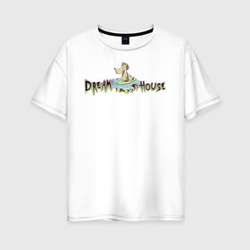 Женская футболка хлопок Oversize с принтом Мария Горячева DREAMTEAM HOUSE в Белгороде, 100% хлопок | свободный крой, круглый ворот, спущенный рукав, длина до линии бедер
 | dreamteam | dreamteamhouse | tiktok | блогер | дримтим | мария горячева | тикток