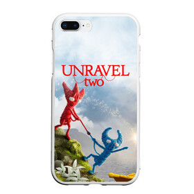 Чехол для iPhone 7Plus/8 Plus матовый с принтом Unravel Two (Z) в Белгороде, Силикон | Область печати: задняя сторона чехла, без боковых панелей | coldwood interactive | unravel | unravel two | головоломка | красная пряжа | распутать | семейная игра | ярни