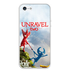 Чехол для iPhone 5/5S матовый с принтом Unravel Two (Z) в Белгороде, Силикон | Область печати: задняя сторона чехла, без боковых панелей | coldwood interactive | unravel | unravel two | головоломка | красная пряжа | распутать | семейная игра | ярни