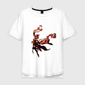 Мужская футболка хлопок Oversize с принтом Lina Burning Queen в Белгороде, 100% хлопок | свободный крой, круглый ворот, “спинка” длиннее передней части | 