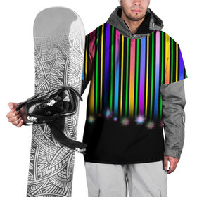 Накидка на куртку 3D с принтом Градиентный звездопад в Белгороде, 100% полиэстер |  | градиент | звезда | ленты | полоски | праздник | радость | салют | фейерверк