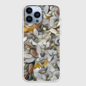 Чехол для iPhone 13 Pro Max с принтом желто серый каменный узор в Белгороде,  |  | abstraction | pebbles | stones | texture | абстракция | галька | камни | мазки | текстура