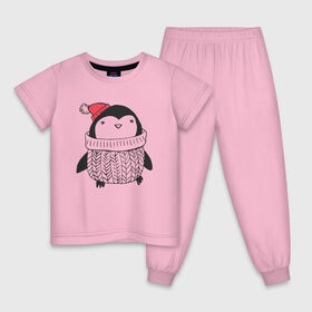 Детская пижама хлопок с принтом Милый пингвин в Белгороде, 100% хлопок |  брюки и футболка прямого кроя, без карманов, на брюках мягкая резинка на поясе и по низу штанин
 | 