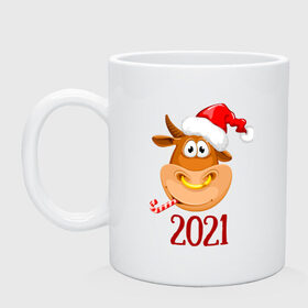 Кружка с принтом Веселый бык 2021 в Белгороде, керамика | объем — 330 мл, диаметр — 80 мм. Принт наносится на бока кружки, можно сделать два разных изображения | 2021 | 7 января | bull | newyear | santa | бык | быки | бычок | год быка | дед мороз | корова | новогодние каникулы | новогодние праздники | новый 2021 | новый год | новый год 2021 | рождество | сани | санта | санта клаус