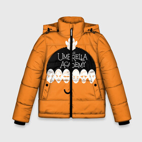 Зимняя куртка для мальчиков 3D с принтом Академия Амбрелла в Белгороде, ткань верха — 100% полиэстер; подклад — 100% полиэстер, утеплитель — 100% полиэстер | длина ниже бедра, удлиненная спинка, воротник стойка и отстегивающийся капюшон. Есть боковые карманы с листочкой на кнопках, утяжки по низу изделия и внутренний карман на молнии. 

Предусмотрены светоотражающий принт на спинке, радужный светоотражающий элемент на пуллере молнии и на резинке для утяжки | 5 | academy umbrella | cha cha | diego | hazel | klaus | vanya | академия амбрелла | ваня харгривз | диего | пятый | харгривз | хейзел | хейзел и чача | чача