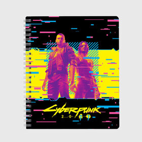 Тетрадь с принтом Cyberpunk 2077 - Взлом системы в Белгороде, 100% бумага | 48 листов, плотность листов — 60 г/м2, плотность картонной обложки — 250 г/м2. Листы скреплены сбоку удобной пружинной спиралью. Уголки страниц и обложки скругленные. Цвет линий — светло-серый
 | 2077 | cd | cdprojectd | cyber | game | gamer | pank | project | punk | red | steam | syber | syberpank | valve | декабрь | игра | игра2020 | иградекабрь | игры | кибер | киберпан | панк | суберпунк | топигра