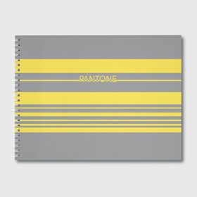 Альбом для рисования с принтом Pantone 2021 в Белгороде, 100% бумага
 | матовая бумага, плотность 200 мг. | 2021 | color 2021 | illuminating | pantone | ultimate grey | желтый | золотой | минимализм | пантон | полосы | популярный цвет | серый | ультимэйт грэй | цвет 2021