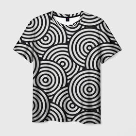 Мужская футболка 3D с принтом Цель в Белгороде, 100% полиэфир | прямой крой, круглый вырез горловины, длина до линии бедер | abstrakt | black | glitch | texture.краски | white | абстракция | глитч | градиент | зебра | краски | круг | мишень | паттерн | полигоны | текстура | цвет | цель