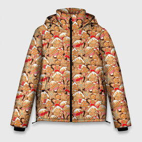Мужская зимняя куртка 3D с принтом Новогоднее Печенье в Белгороде, верх — 100% полиэстер; подкладка — 100% полиэстер; утеплитель — 100% полиэстер | длина ниже бедра, свободный силуэт Оверсайз. Есть воротник-стойка, отстегивающийся капюшон и ветрозащитная планка. 

Боковые карманы с листочкой на кнопках и внутренний карман на молнии. | christmas | merry christmas | дед мороз | ёлка | елочные шары | игрушки | новый год | подарок | праздник | рождество | с новым годом | санта клаус | снежинки | украшения
