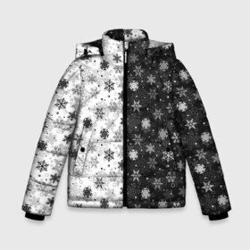 Зимняя куртка для мальчиков 3D с принтом Чёрно-Белые Снежинки в Белгороде, ткань верха — 100% полиэстер; подклад — 100% полиэстер, утеплитель — 100% полиэстер | длина ниже бедра, удлиненная спинка, воротник стойка и отстегивающийся капюшон. Есть боковые карманы с листочкой на кнопках, утяжки по низу изделия и внутренний карман на молнии. 

Предусмотрены светоотражающий принт на спинке, радужный светоотражающий элемент на пуллере молнии и на резинке для утяжки | merry christmas | дед мороз | ёлка | зима | мороз | новый год | подарок | праздник | рождество | с новым годом | санта клаус | снег | снеговик | снегурочка | снежинки | снежные узоры | узоры