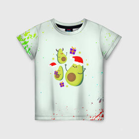Детская футболка 3D с принтом Новогодние Авокадо в Белгороде, 100% гипоаллергенный полиэфир | прямой крой, круглый вырез горловины, длина до линии бедер, чуть спущенное плечо, ткань немного тянется | авокадо | веган | еда блогеров | мемы | минимализм | прикольные картинки | прикольные надписи | растение | смешное авокадо | фрукт