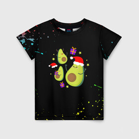 Детская футболка 3D с принтом Новогодние Авокадо в Белгороде, 100% гипоаллергенный полиэфир | прямой крой, круглый вырез горловины, длина до линии бедер, чуть спущенное плечо, ткань немного тянется | авокадо | веган | еда блогеров | мемы | минимализм | прикольные картинки | прикольные надписи | растение | смешное авокадо | фрукт