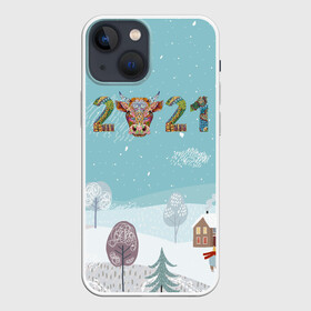 Чехол для iPhone 13 mini с принтом Год быка 2021 в Белгороде,  |  | 2021 | 7 января | bull | newyear | santa | бык | быки | бычок | год быка | дед мороз | корова | новогодние каникулы | новогодние праздники | новый 2021 | новый год | новый год 2021 | рождество | сани | санта | санта клаус