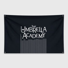 Флаг-баннер с принтом Umbrella Academy в Белгороде, 100% полиэстер | размер 67 х 109 см, плотность ткани — 95 г/м2; по краям флага есть четыре люверса для крепления | 5 | academy umbrella | cha cha | diego | hazel | klaus | vanya | академия амбрелла | ваня харгривз | диего | пятый | харгривз | хейзел | хейзел и чача | чача