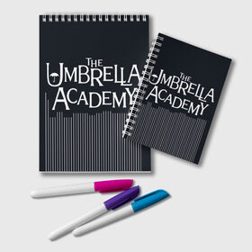 Блокнот с принтом Umbrella Academy в Белгороде, 100% бумага | 48 листов, плотность листов — 60 г/м2, плотность картонной обложки — 250 г/м2. Листы скреплены удобной пружинной спиралью. Цвет линий — светло-серый
 | 5 | academy umbrella | cha cha | diego | hazel | klaus | vanya | академия амбрелла | ваня харгривз | диего | пятый | харгривз | хейзел | хейзел и чача | чача