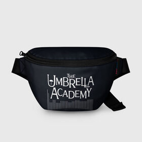 Поясная сумка 3D с принтом Umbrella Academy в Белгороде, 100% полиэстер | плотная ткань, ремень с регулируемой длиной, внутри несколько карманов для мелочей, основное отделение и карман с обратной стороны сумки застегиваются на молнию | 5 | academy umbrella | cha cha | diego | hazel | klaus | vanya | академия амбрелла | ваня харгривз | диего | пятый | харгривз | хейзел | хейзел и чача | чача