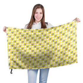 Флаг 3D с принтом Ultimate Houndstooth в Белгороде, 100% полиэстер | плотность ткани — 95 г/м2, размер — 67 х 109 см. Принт наносится с одной стороны | 2021 | винтаж | гусиная лапка | орнамент | собачий клык | узор | цвет года