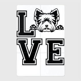 Магнитный плакат 2Х3 с принтом Люблю Йорков в Белгороде, Полимерный материал с магнитным слоем | 6 деталей размером 9*9 см | dog | yorkie | yorkshire terrier | домашний питомец | дрессировщик | друг человека | йорик | йорк | йоркширский терьер | кинолог | любитель собак | люблю | любовь | питомник | собака | собаковод | собачка