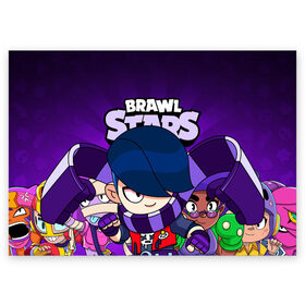 Поздравительная открытка с принтом BRAWL STARS EDGAR в Белгороде, 100% бумага | плотность бумаги 280 г/м2, матовая, на обратной стороне линовка и место для марки
 | brawl stars | brawl stars edgar | brawler | edgar | бравл старз | бравлер | эдгар