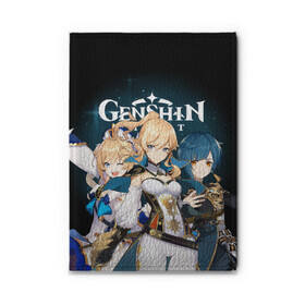 Обложка для автодокументов с принтом GENSHIN IMPACT в Белгороде, натуральная кожа |  размер 19,9*13 см; внутри 4 больших “конверта” для документов и один маленький отдел — туда идеально встанут права | barbara | genshin impact | jean | xingqiu | барбара | геншин импакт | джинн | игры | персонажи | син цю