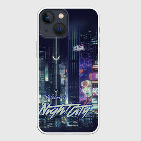 Чехол для iPhone 13 mini с принтом Welcome to Night City в Белгороде,  |  | ceberpunk | city | night | welcome | киберпанк