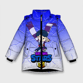 Зимняя куртка для девочек 3D с принтом Brawl Stars Эдгар в Белгороде, ткань верха — 100% полиэстер; подклад — 100% полиэстер, утеплитель — 100% полиэстер. | длина ниже бедра, удлиненная спинка, воротник стойка и отстегивающийся капюшон. Есть боковые карманы с листочкой на кнопках, утяжки по низу изделия и внутренний карман на молнии. 

Предусмотрены светоотражающий принт на спинке, радужный светоотражающий элемент на пуллере молнии и на резинке для утяжки. | bibi | brawl stars | byron | crow | edgar | edgar brawl stars | kolett | leon | spike | sprout | surge | байрон | боец | бравл старс | бравлер | вольт | герои | девочкам | детям | колетт | леон | логотипы игр | мальчикам | персонажи игр |