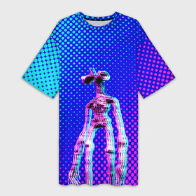 Платье-футболка 3D с принтом Siren Head   Helloween в Белгороде,  |  | Тематика изображения на принте: glitch | glitch siren head | rgb | siren head | sirena | глитч | глич | ретро | сирейноголовый | сирена | сиреноголовый