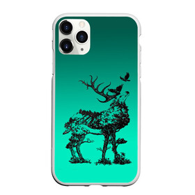 Чехол для iPhone 11 Pro Max матовый с принтом олень из лесных символов в Белгороде, Силикон |  | ворон | градиент | деревья | животное | зверь | лес | лось | олень | природа | рога | сила | силуэт | символы | эко | экология