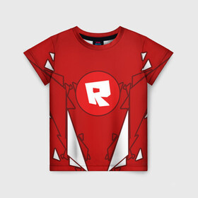 Детская футболка 3D с принтом Roblox | Роблокс в Белгороде, 100% гипоаллергенный полиэфир | прямой крой, круглый вырез горловины, длина до линии бедер, чуть спущенное плечо, ткань немного тянется | game | roblox | детский | знак | игра | красный | логотип | роблокс