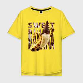 Мужская футболка хлопок Oversize с принтом Sweet banana в Белгороде, 100% хлопок | свободный крой, круглый ворот, “спинка” длиннее передней части | new year. | sweet banana | банан | грифель | джем | зверь | иголки | карандаш | кольцо | леопард | леопардовый | нг | новый год | овощ | ожерелья | подарок | прздник | принадлежность | сладкий банан | украшения