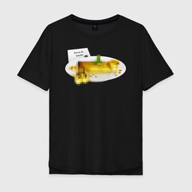 Мужская футболка хлопок Oversize с принтом Золотое блюдо в Белгороде, 100% хлопок | свободный крой, круглый ворот, “спинка” длиннее передней части | gold | блюдо | еда | золото | квадрат | не для детей | посыпка | посыпушка | приятного аппетита | ресторан | слиток | тарелка | фалас